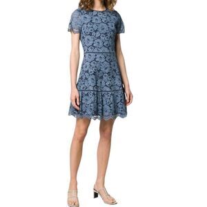 MICHAEL KORS Blue Floral Lace Dress. Size 00 NWOT